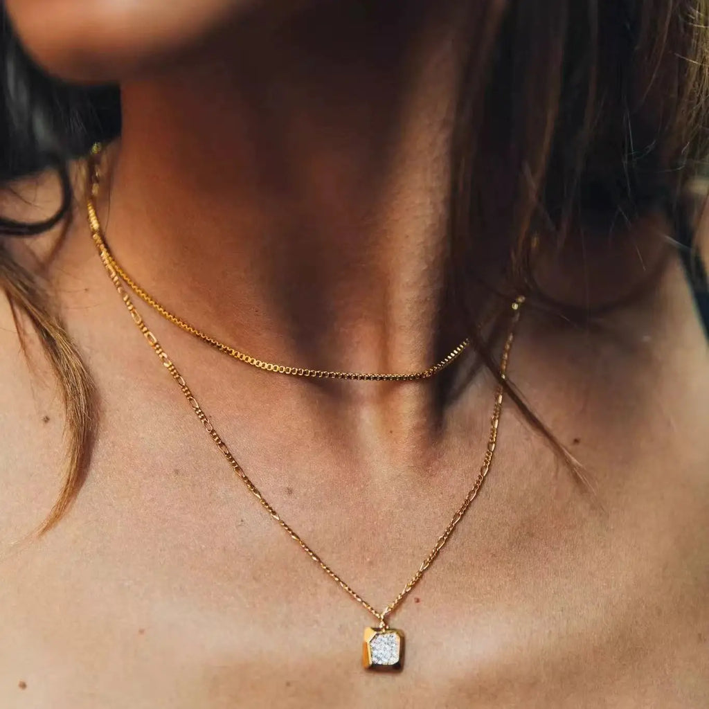 1,2mm Einfache Edelstahl Box Kette Halskette Gold Farbe Titan Stahl Männer Halskette Mode Frauen Schmuck Trend Zubehör