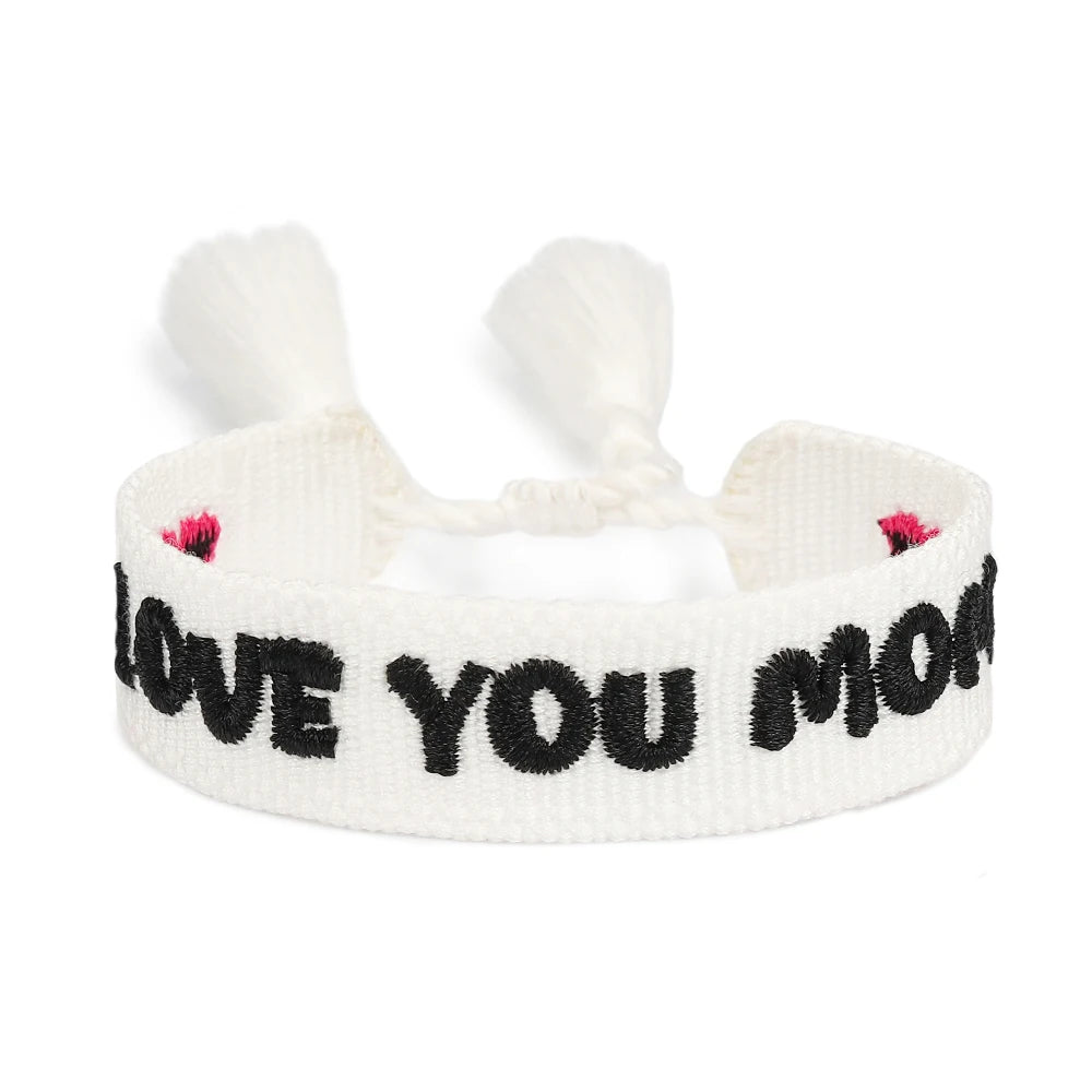 BEST MOM Stickerei-Armbänder, verstellbares Armband, Geschenk für Super-Mama