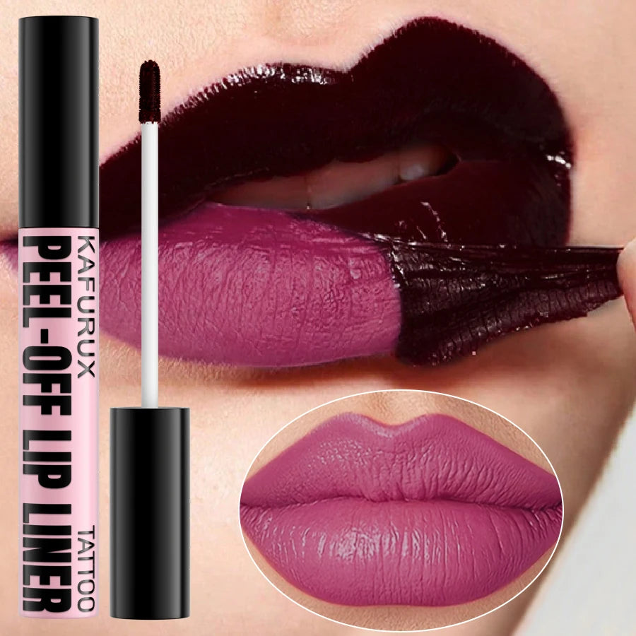 7 Farben Peel Off Lip Stain Reveal Langlebiger, wasserfester, rosafarbener Lippentönungs-Transferbeständiger Antihaft-Becher, natürlicher Make-up-Lipgloss