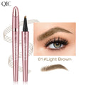 Augenbrauenstift mit 4 Gabelspitzen, 3D-Microblading, wasserfest, dunkelbraun, natürliche Farbe, feiner Strich, magischer Augenbrauenstift, 2024, neue Damen