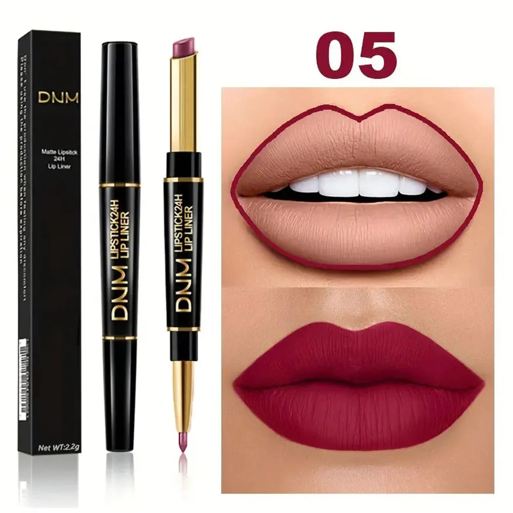 Doppelseitiger Lippenstift & Lipliner – hochpigmentiert, wasserfest, langanhaltend