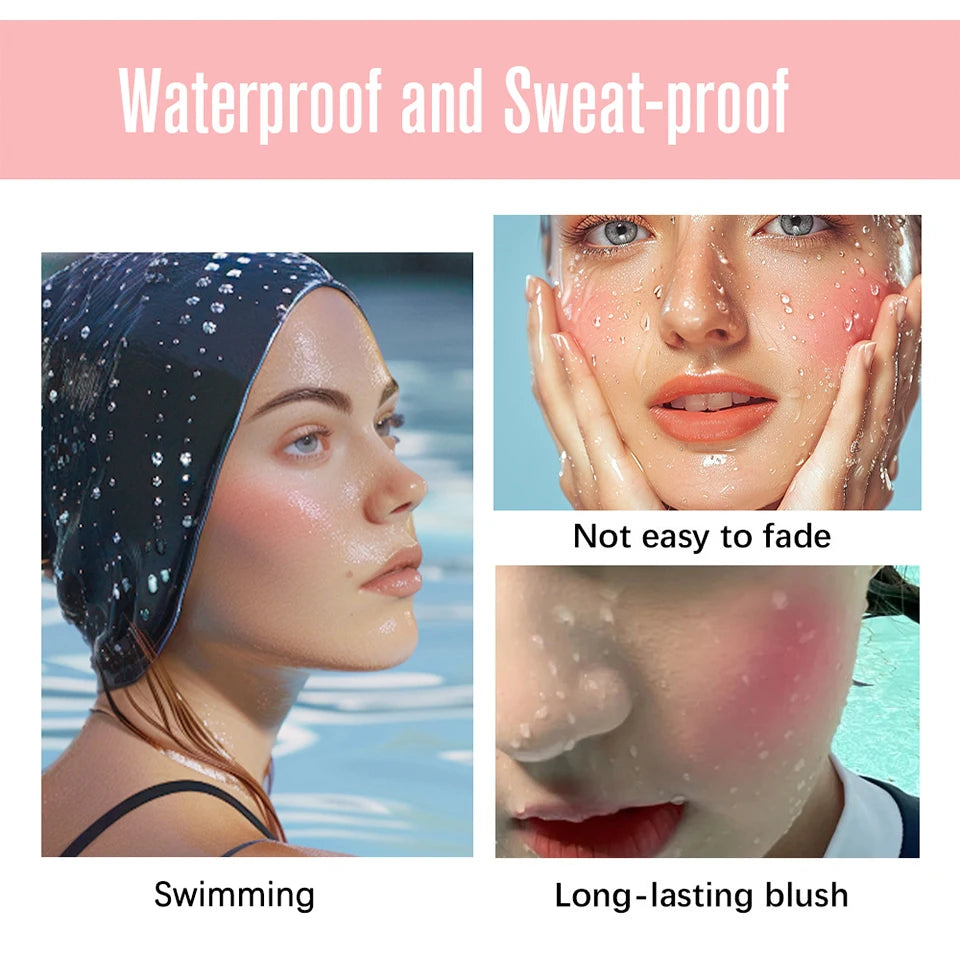 Professionelles Puder-Rouge – 12 Stunden Halt, Vegane Formel, Rosa & Creme