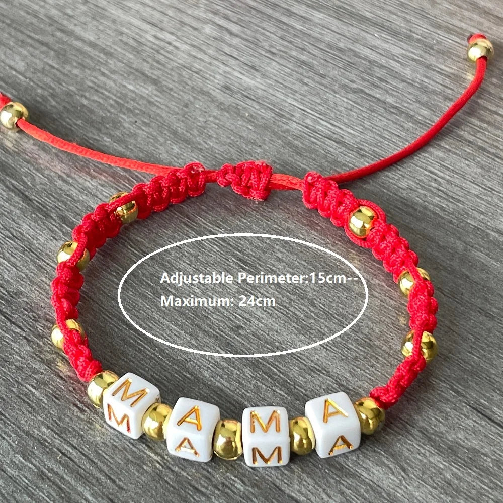 BEST MOM Stickerei-Armbänder, verstellbares Armband, Geschenk für Super-Mama