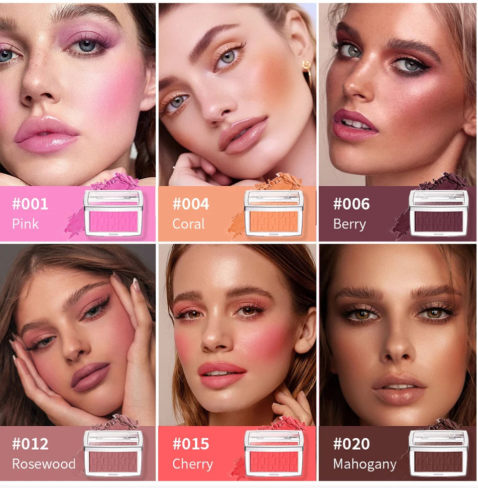 Gesichtsrouge, matt, natürlich, Wangentönung, erhellt das Gesicht, rosa, rot, Gesichtskonturierung, Kosmetik, Rouge, Puder, weiches weibliches Make-up