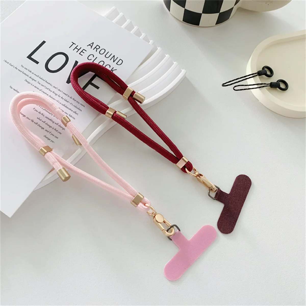 Luxus Metall Nylon Kurze Lanyard Telefon Strap Keycord Hängende Hosen Zubehör Stilvolle Anti-verlust Schlüsselbund Handgelenk Seil Starp