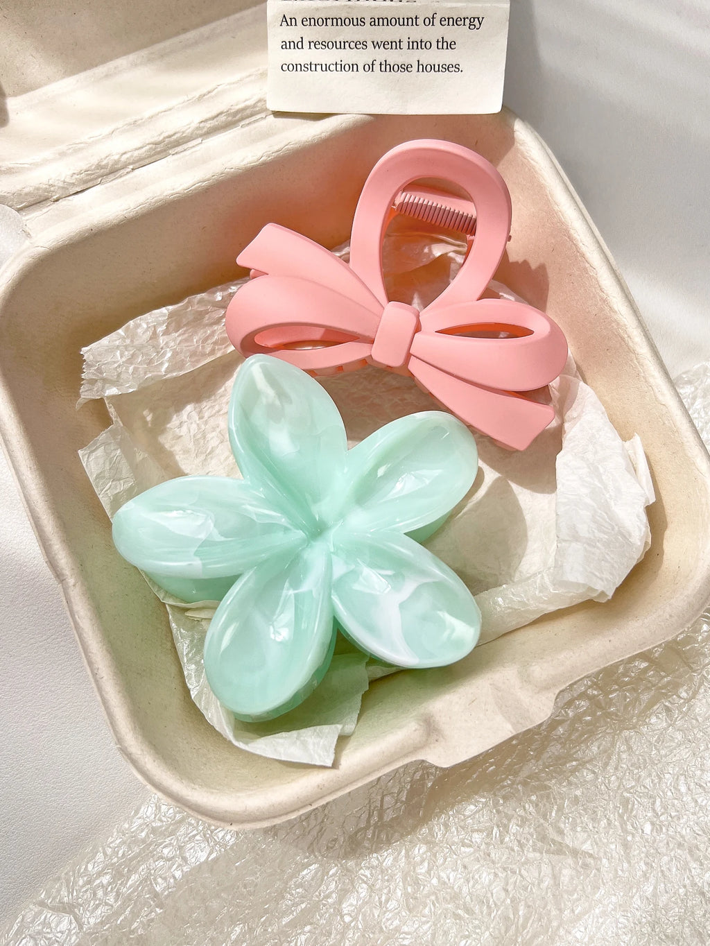 Hawaiianische Blumenkrallenklammern für Frauen, Blumen-Haarklammern mit Marmorader für dünnes Haar, süßer Strand-Haarschmuck