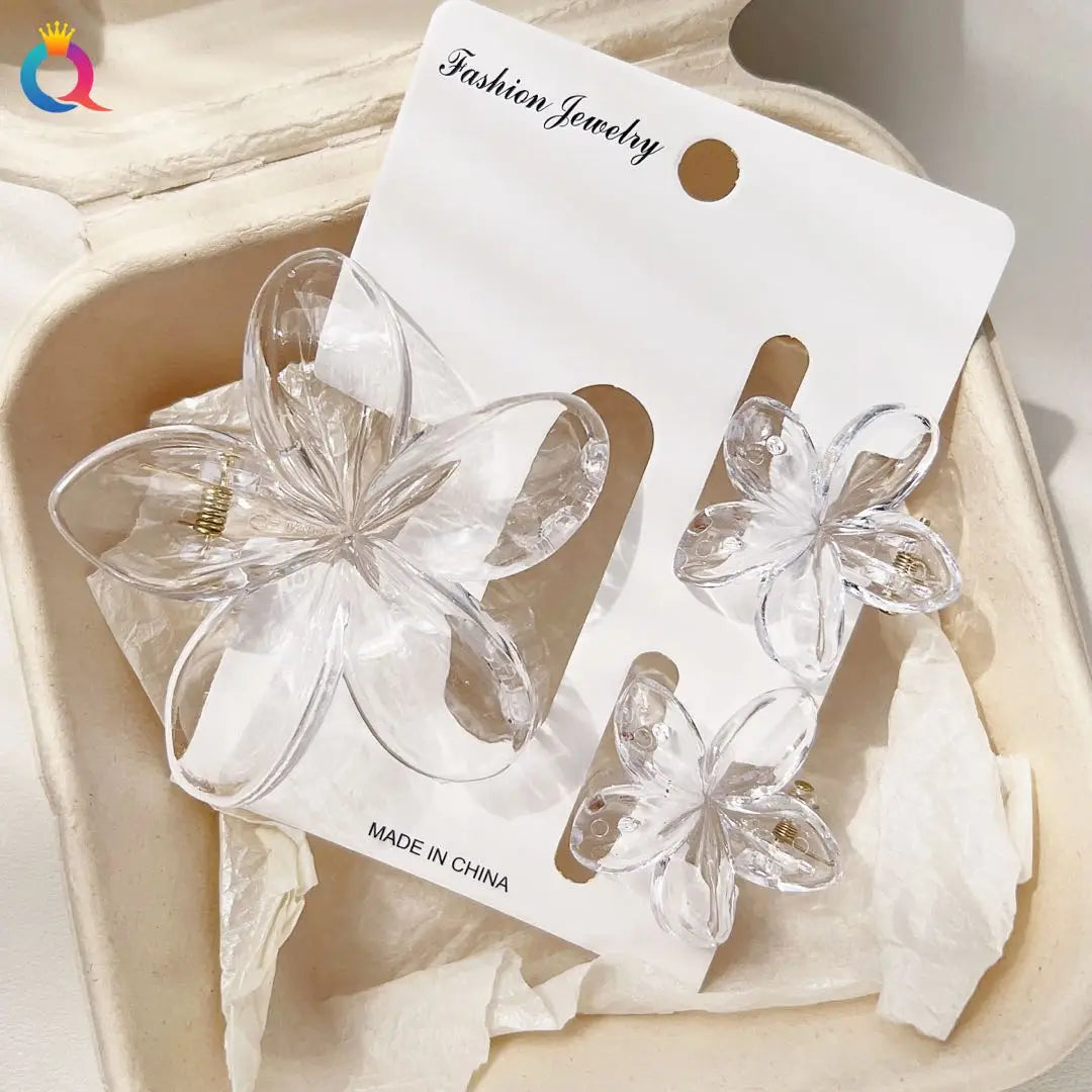 Hawaiianische Blumenkrallenklammern für Frauen, Blumen-Haarklammern mit Marmorader für dünnes Haar, süßer Strand-Haarschmuck