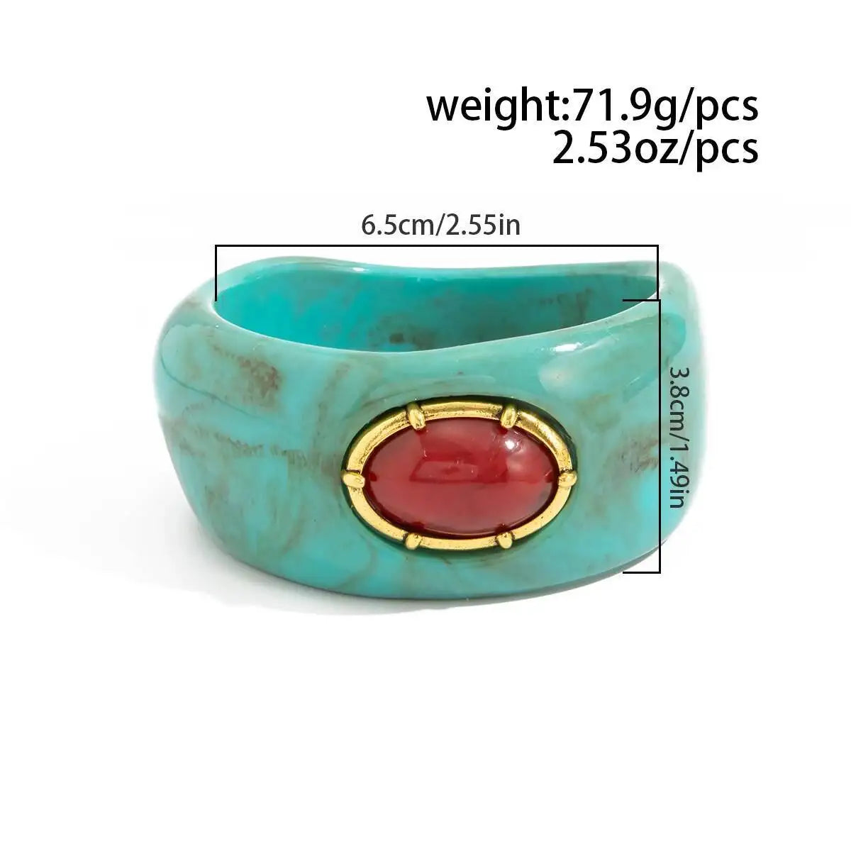 KunJoe Vintage Chunky Resin Acryl Armreif für Damen, Bohemian Geometrisch Unregelmäßiger Breiter Armreif, Schmuck Accessoire