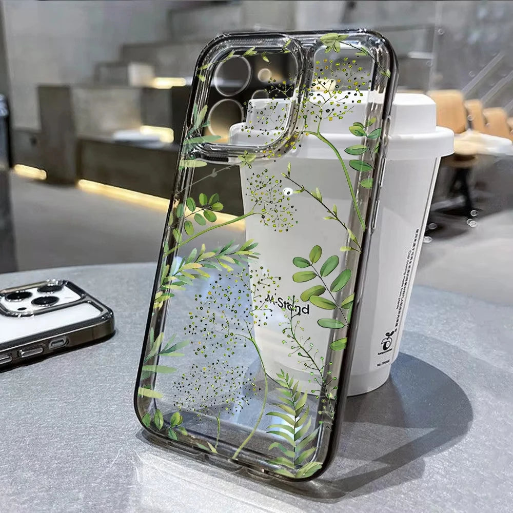 Blume Telefon Fall Für iPhone 16 Pro 13 15 11 12 14 17 Pro Max 16E XR 7 8 SE XS stoßfest Transparente Abdeckung Silikon Weiche Fundas