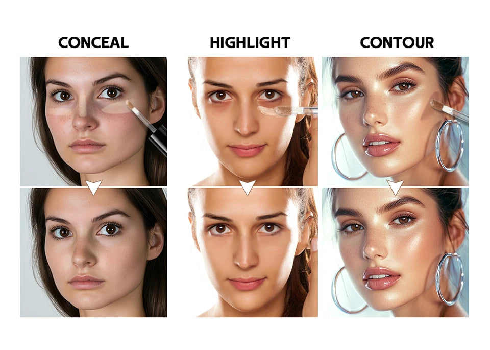 Lakerain 5-Farben-wasserfester Concealer, matt, hohe Deckkraft, ölkontrollierende Grundierung für Aknenarben und Augenringe, Kosmetika