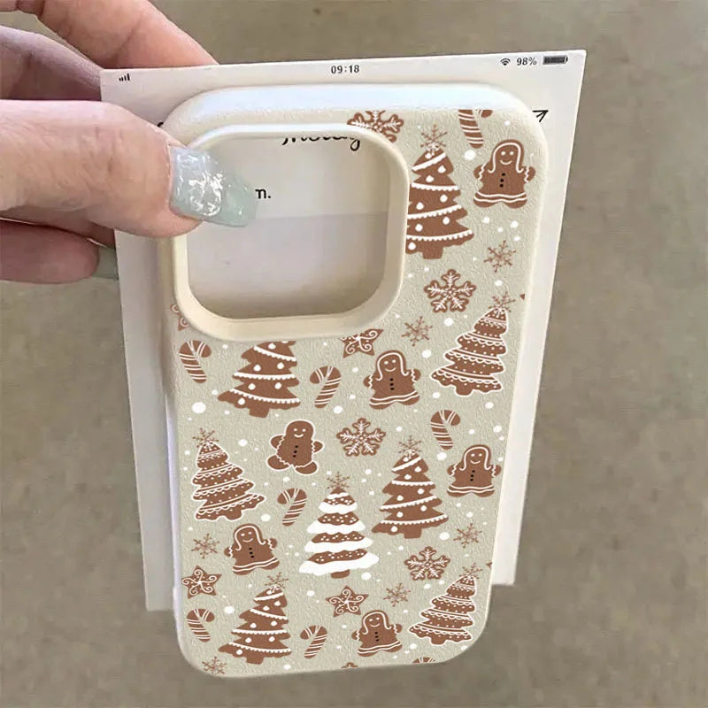 Weihnachts Handyhülle Cartoon – Weihnachtsbaum & Schneeflocken – Stoßfeste TPU Softcase für iPhone 11–17 Pro Max, XS, XR, Plus, 16E