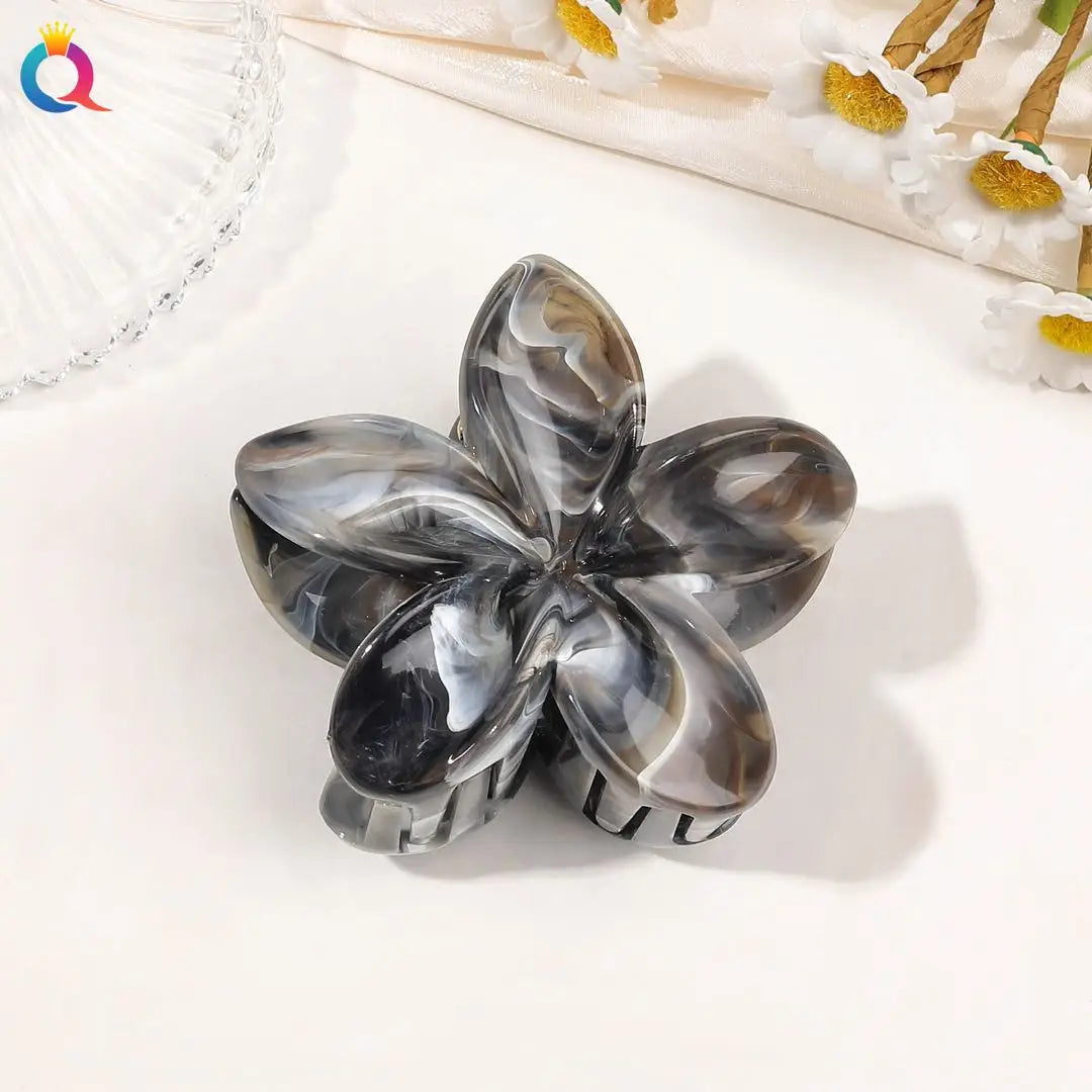 Hawaiianische Blumenkrallenklammern für Frauen, Blumen-Haarklammern mit Marmorader für dünnes Haar, süßer Strand-Haarschmuck
