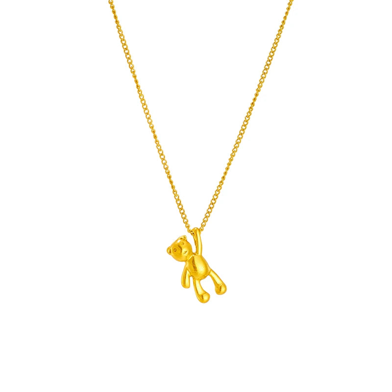 XIYANIKE 316L Edelstahl Halskette Bär Anhänger Kette Zubehör für Frauen Neue Trends Weihnachten Mädchen Schmuck Geschenke Collier