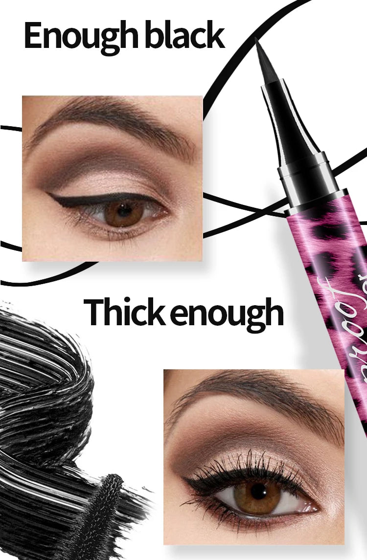 Yanqina flüssiger Eyeliner Bleistift 4d wasserdichte Mascara Set Kosmetik Eyeliner dicke Curling Mascara Augenbrauen Bleistift Augen Make-up