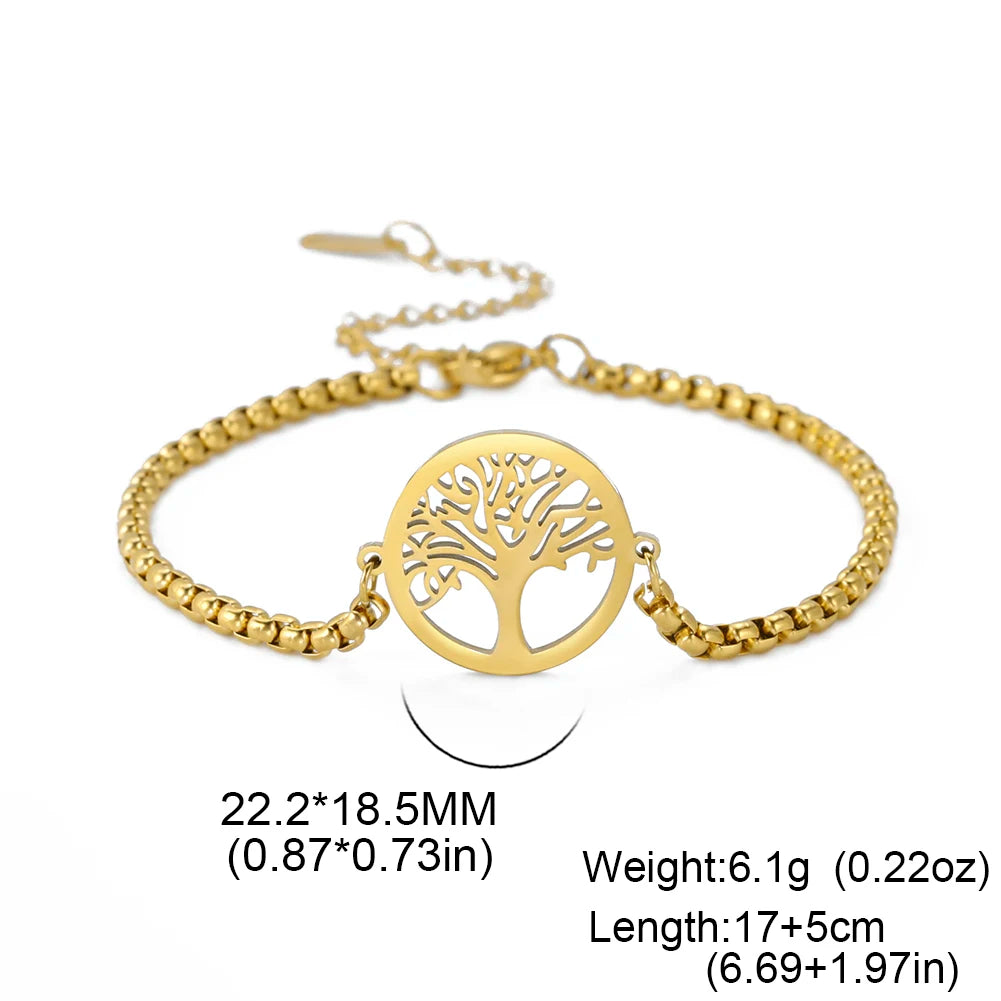 Edelstahl-Armband mit Lebensbaum-Anhänger – Klassischer Schmuck für Damen und Herren