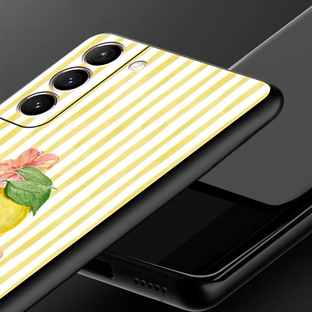 Handyhülle für Samsung Galaxy – Weiche TPU-Hülle mit Baum-, Enten-, Zitronen- & Blumenmuster