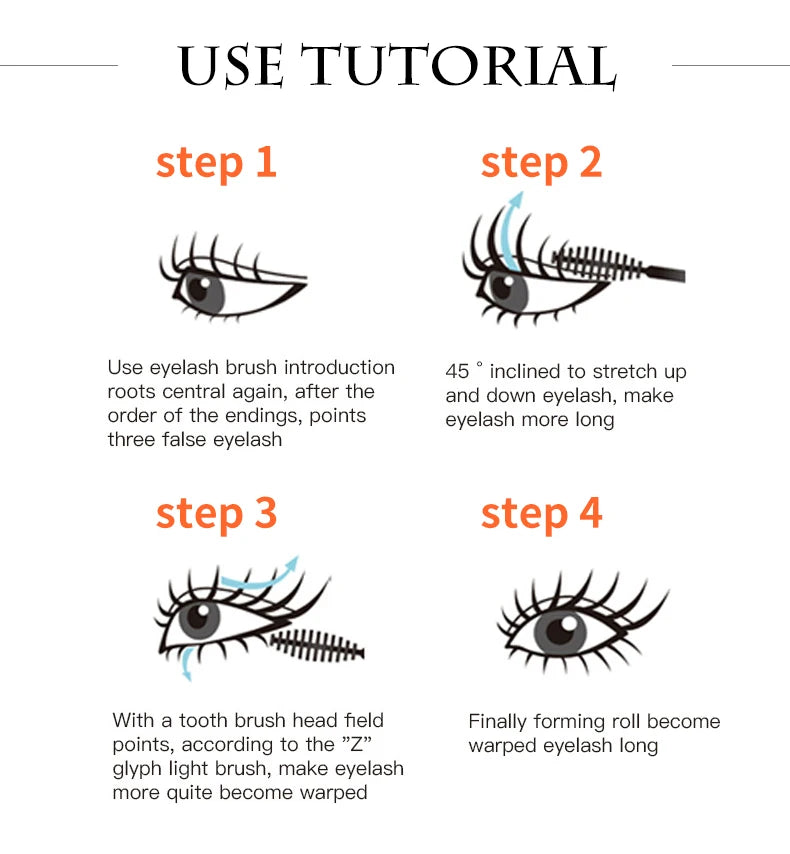 Mascara wasserdicht wisch fest längliche Wimpern Make-up-Tool, natürliche dicke Locken, Strass dekorative Schale