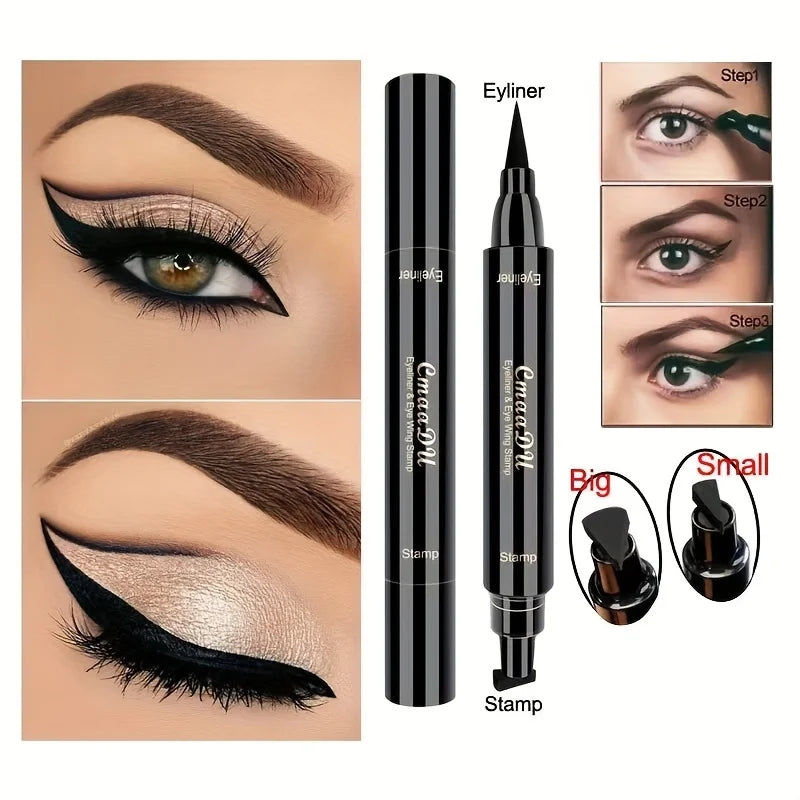 1 Stück schwarzer Flügel-Stempel, flüssiger Eyeliner, einfache Katzenaugen-Schablone, Make-up-Werkzeug, wischfest, Vamp-Flügel, langlebig, wasserdicht, schweißhemmend