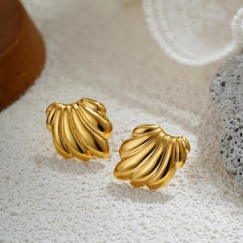 Mode Glänzende Drei-Schicht Strukturierte Kreuzung Knoten Ohrringe für Frauen Gold Farbe Edelstahl Ohrring Vintage-Schmuck Geschenk