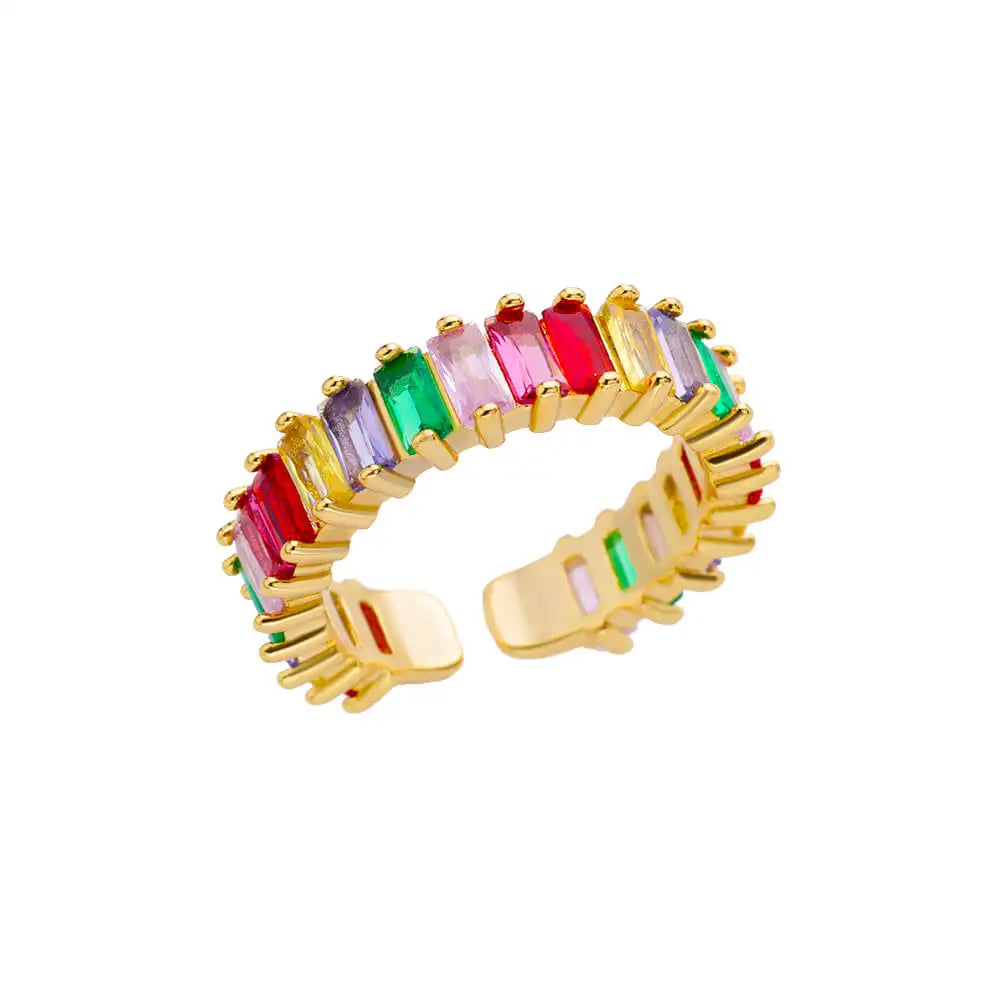 Mini Zirkon Grüne Ringe Für Frauen Edelstahl Gold Farbe Einstellbare Finger Ring Verlobung Hochzeit Weihnachten Schmuck Geschenk