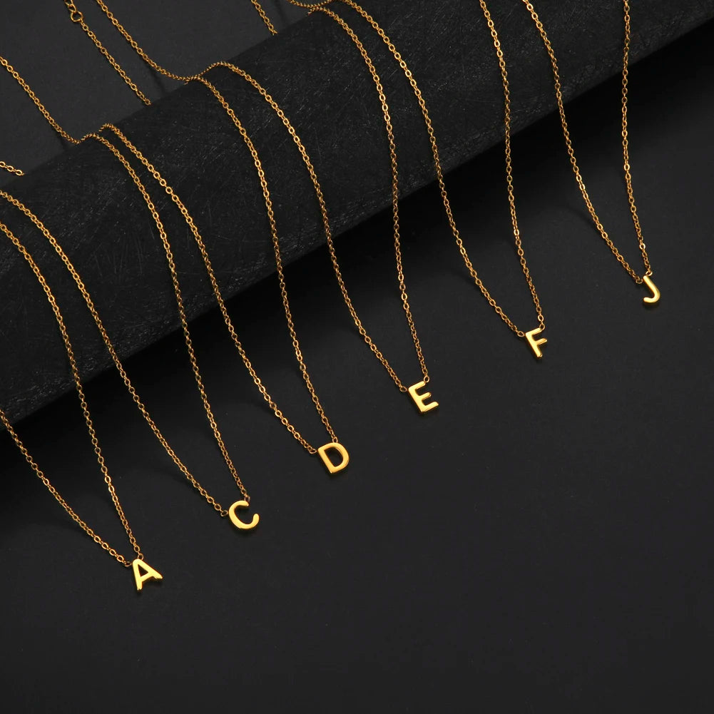 Cazador Minimalistische Initial A-Z Buchstaben Halskette für Frauen Alphabet Edelstahl Halsband Ketten Schmuck Geburtstagsgeschenk Großhandel