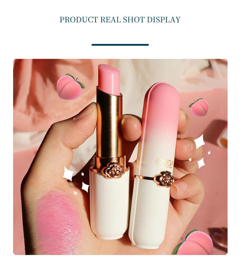 Pfirsichfarbener Farbwechsel-Lippenbalsam | Feuchtigkeitsspendend & Antihaft