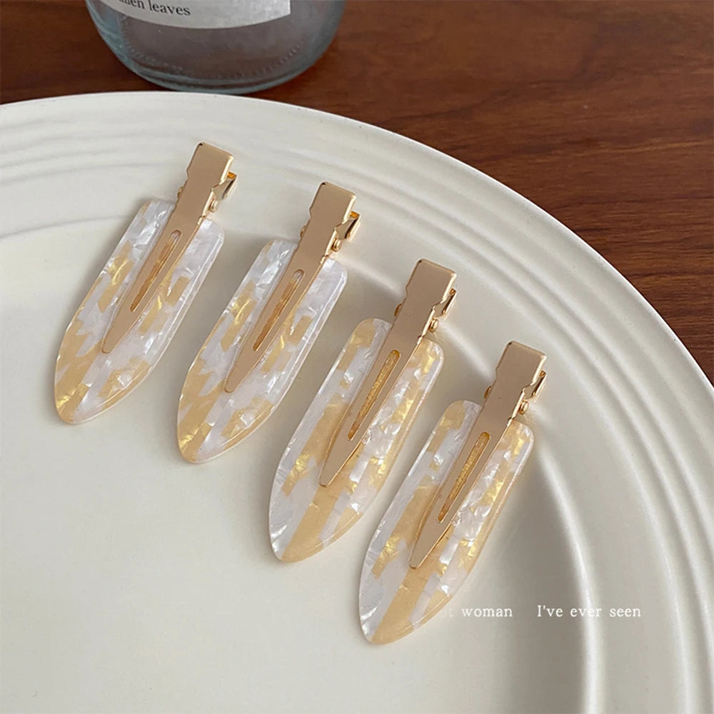 4 stücke Einfache Gemischte Farbe Haar Clips Seite Keine Spur Pony Entenschnabel Clips Elegante Damen Kopfbedeckungen Haar Zubehör