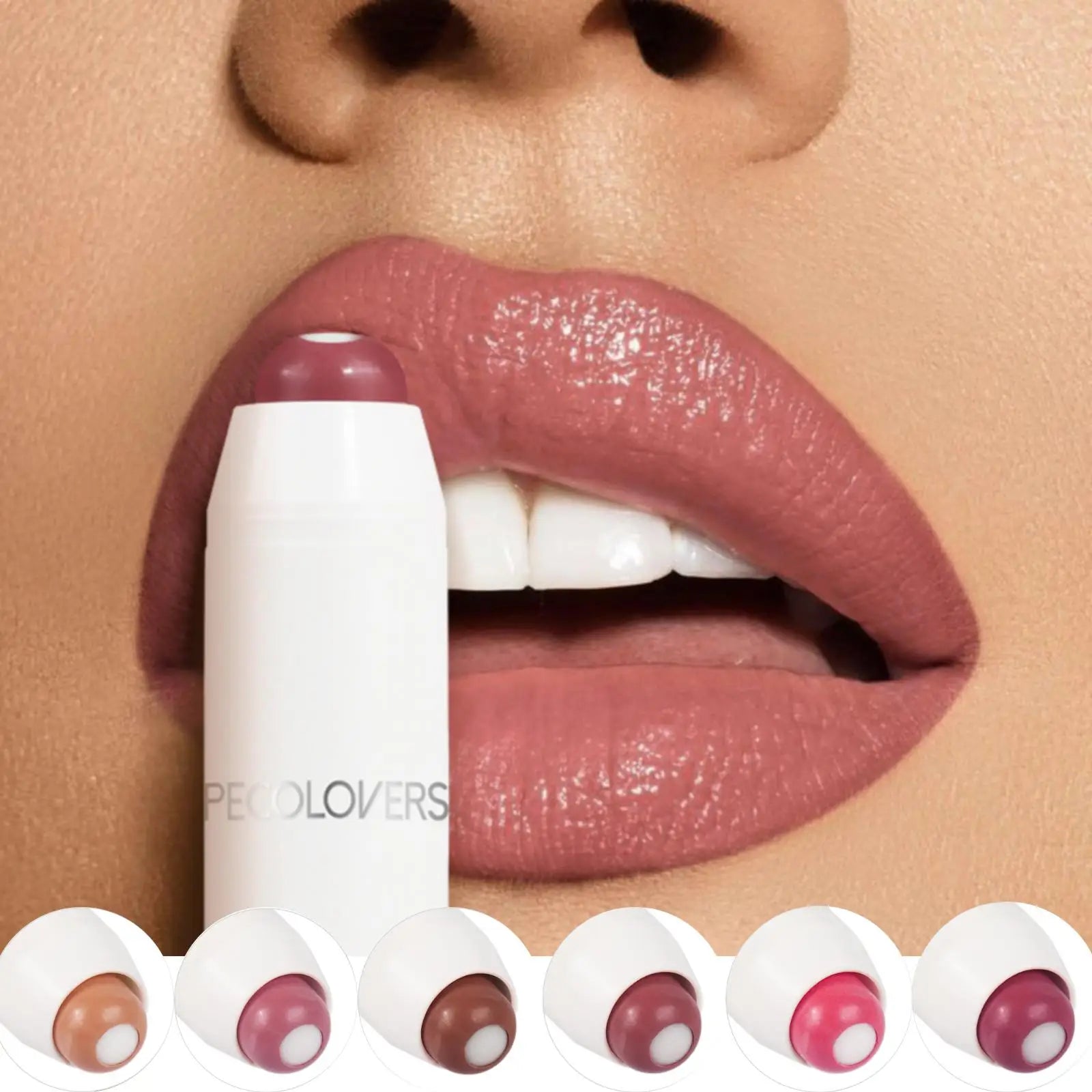 2-in-1 Nude Lippenstift Mattroter Lippenbalsam Feuchtigkeitsspendender 6 Farben Sandwich-Lippenstift Wasserdichter, langlebiger Antihaft-Cup-Lippenstift