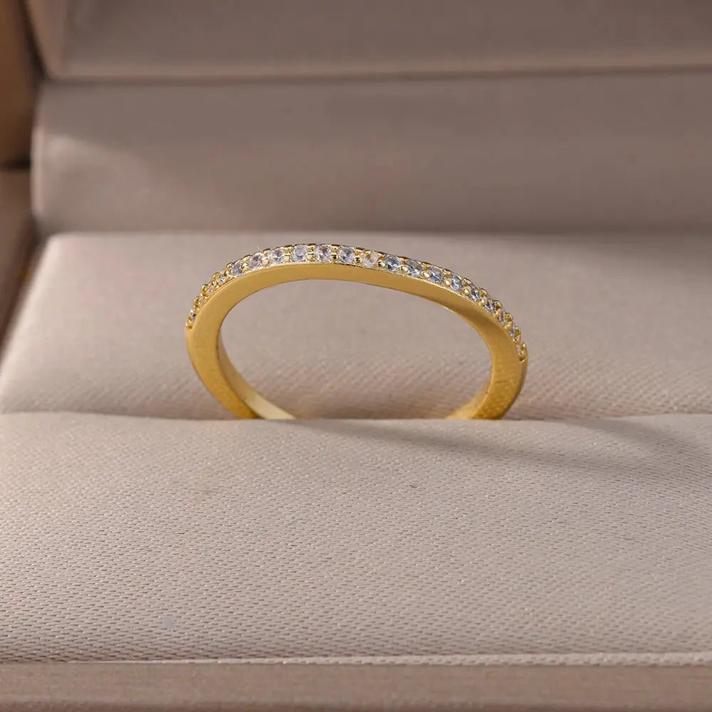 Mini Zirkon Grüne Ringe Für Frauen Edelstahl Gold Farbe Einstellbare Finger Ring Verlobung Hochzeit Weihnachten Schmuck Geschenk