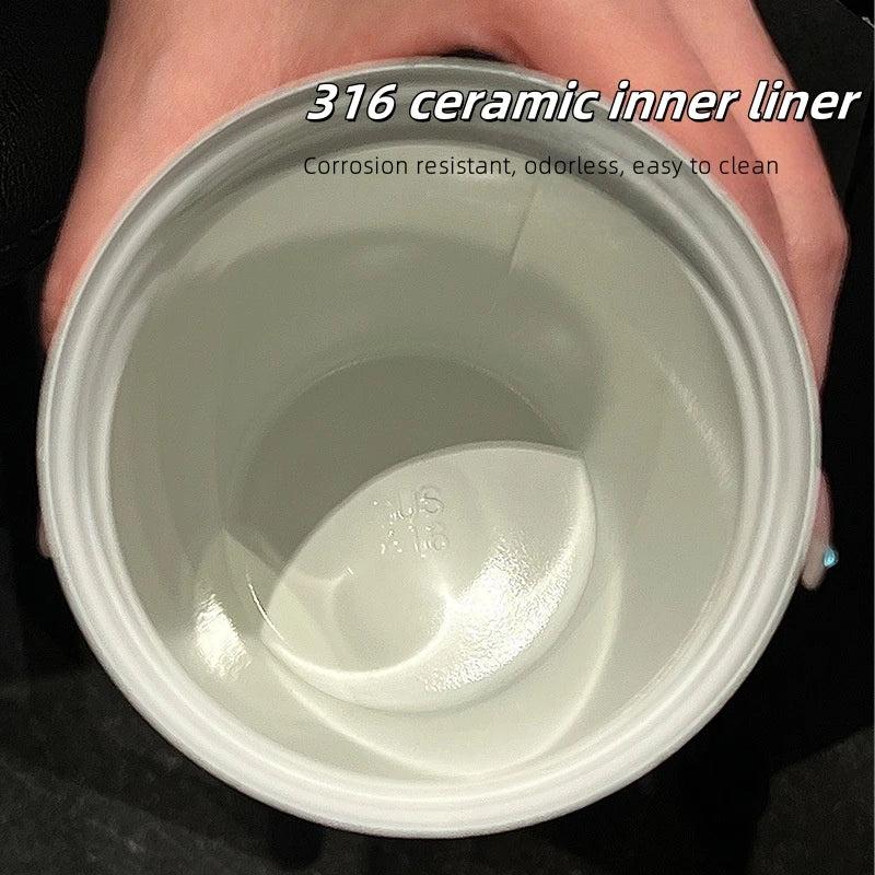 Keramik-Thermobecher | Auslaufsicherer Reise-Kaffeebecher für Auto, Tee & Kaffee