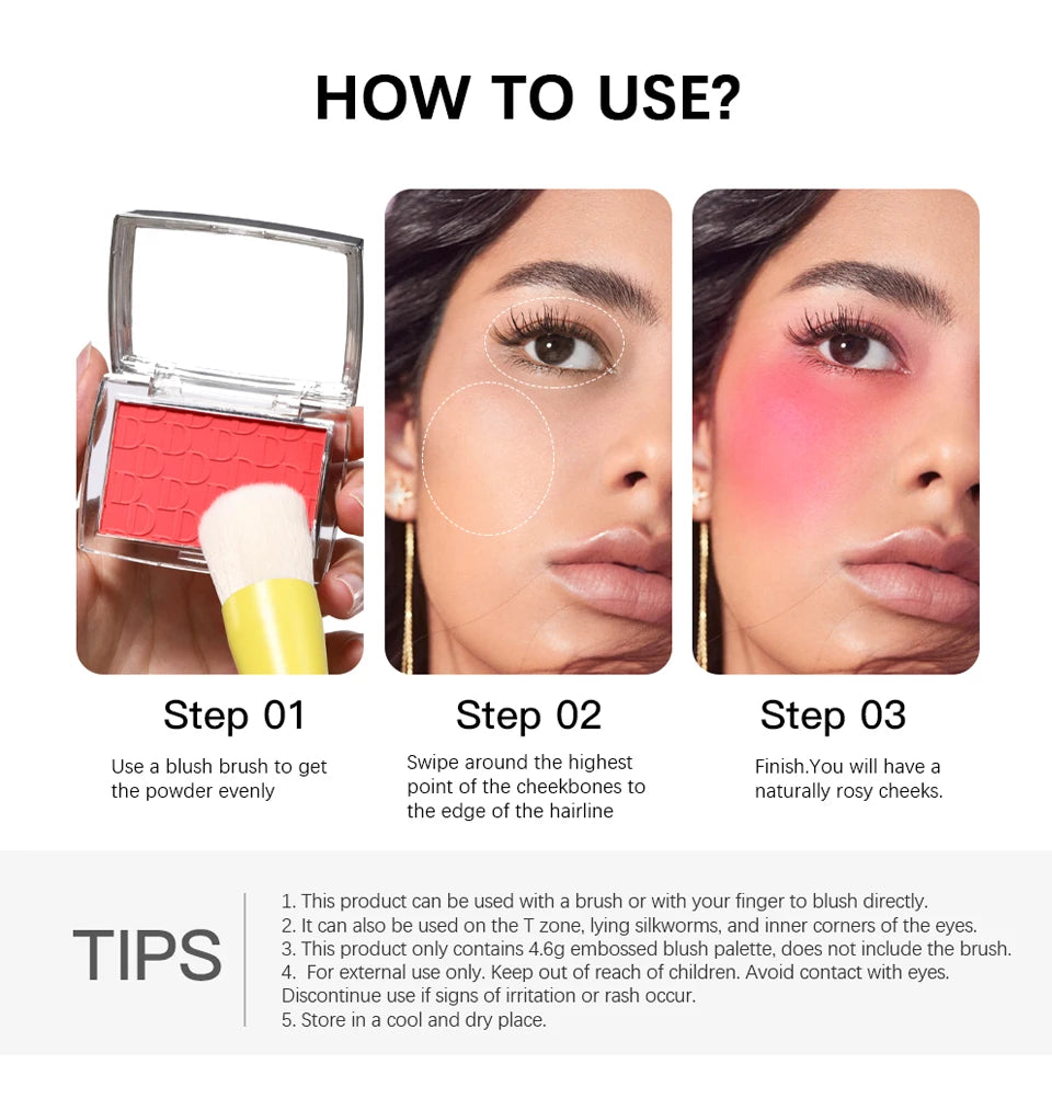 Gesichtsrouge, matt, natürlich, Wangentönung, erhellt das Gesicht, rosa, rot, Gesichtskonturierung, Kosmetik, Rouge, Puder, weiches weibliches Make-up