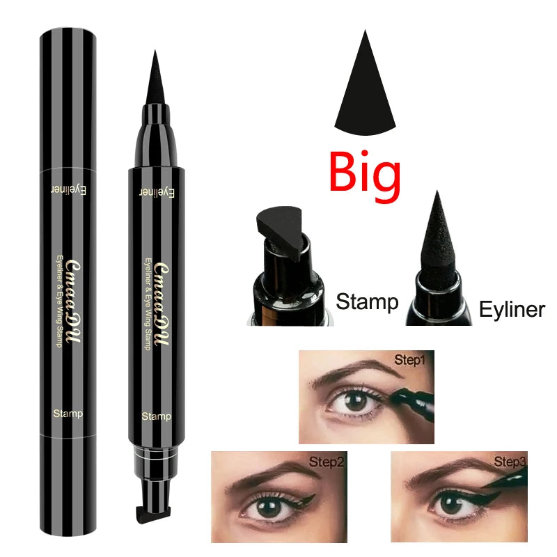 1 Stück schwarzer Flügel-Stempel, flüssiger Eyeliner, einfache Katzenaugen-Schablone, Make-up-Werkzeug, wischfest, Vamp-Flügel, langlebig, wasserdicht, schweißhemmend