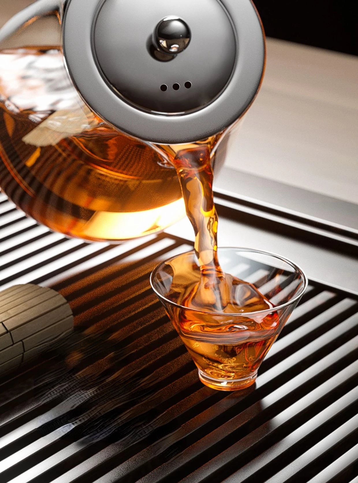 Hitzebeständige Glas-Teekanne mit Edelstahl-Sieb