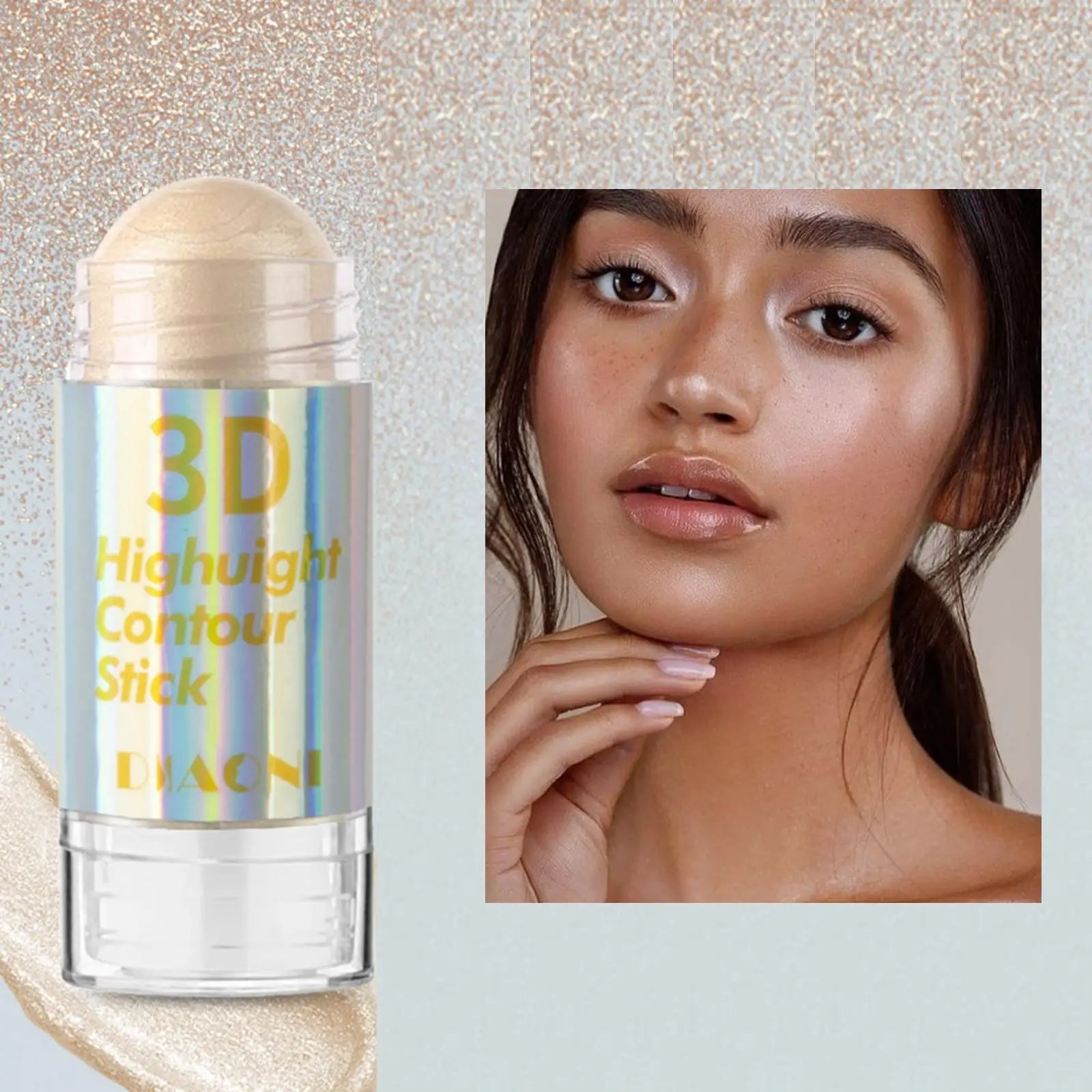3D Highlighter & Contouring Stick – Schimmernder Creme-Highlighter für ein strahlendes Gesicht