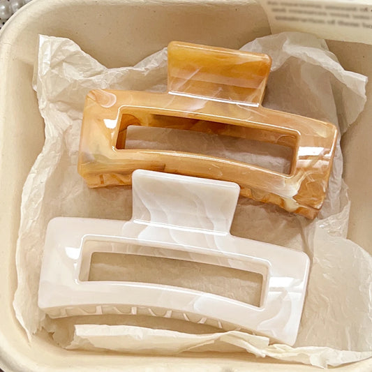 Große Marmor-Haarklammern 2er-Set – Starker Halt für dickes Haar