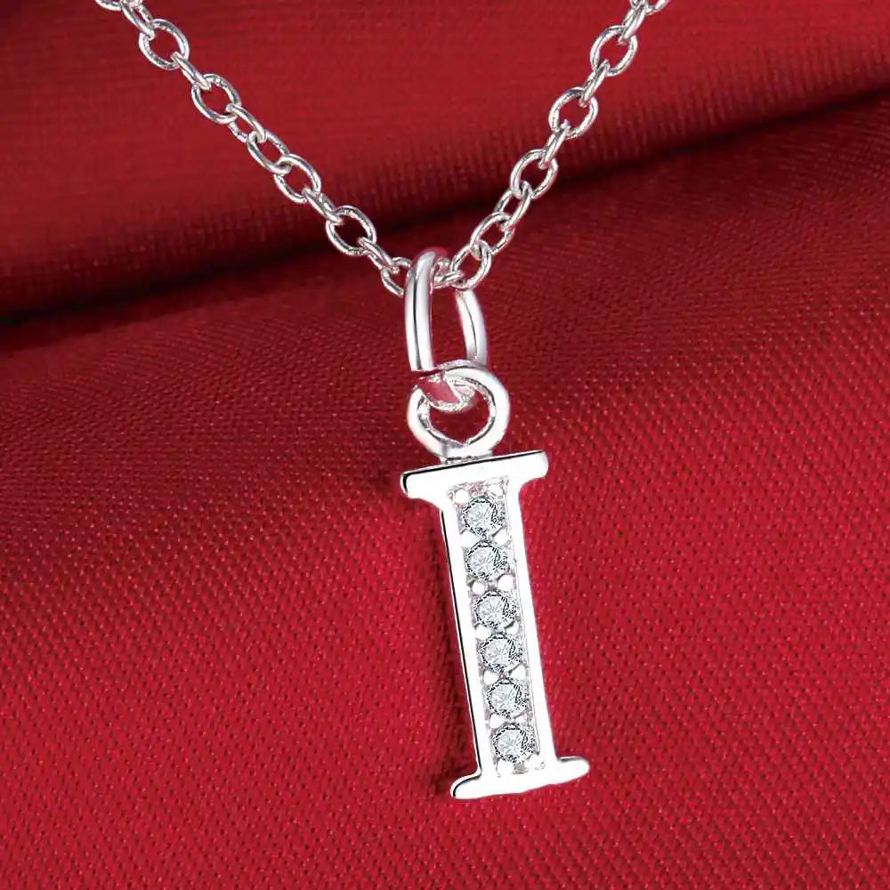 26 Buchstaben 925 Sterling Silber Halskette Anhänger Zirkon für Frauen exquisite Student Freundin Schmuck Zubehör Hochzeitsgeschenk