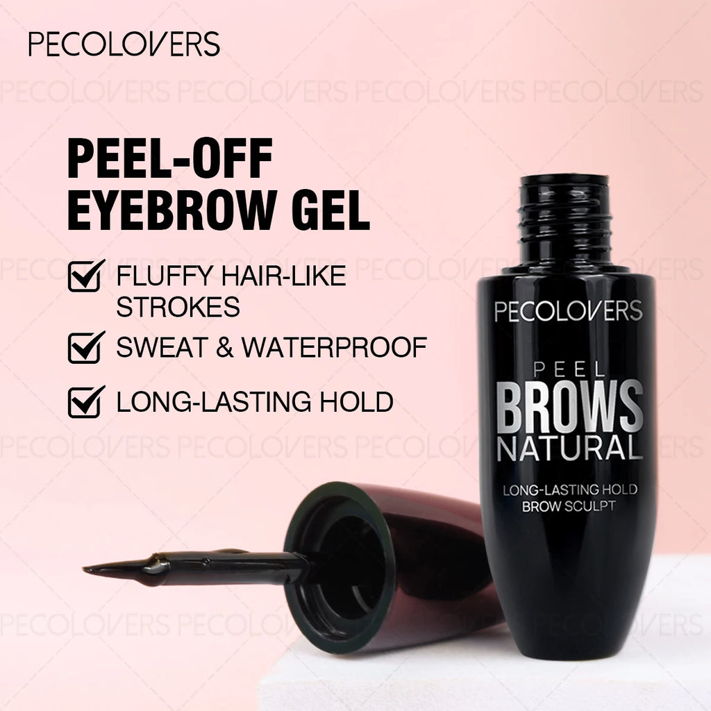 1 Stück Pecolover Tattoo-Augenbrauen-Gel, wasserfest, semi-permanent, langlebig, Schwarzbraun, schweißfest, Filmformung, abreißbar