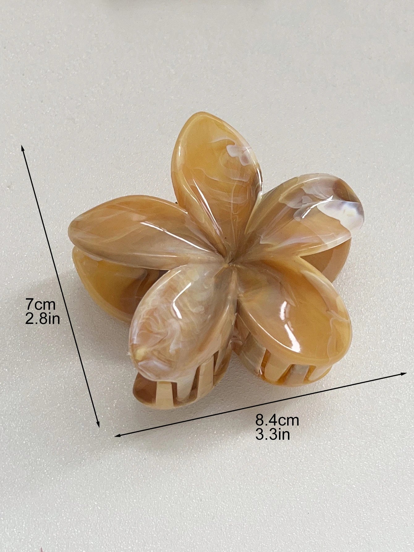 Hawaiianische Blumenkrallenklammern für Frauen, Blumen-Haarklammern mit Marmorader für dünnes Haar, süßer Strand-Haarschmuck