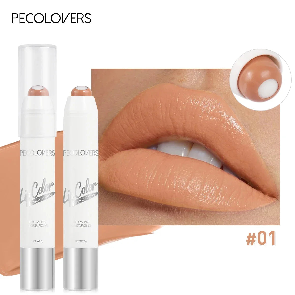 2-in-1 Nude Lippenstift Mattroter Lippenbalsam Feuchtigkeitsspendender 6 Farben Sandwich-Lippenstift Wasserdichter, langlebiger Antihaft-Cup-Lippenstift