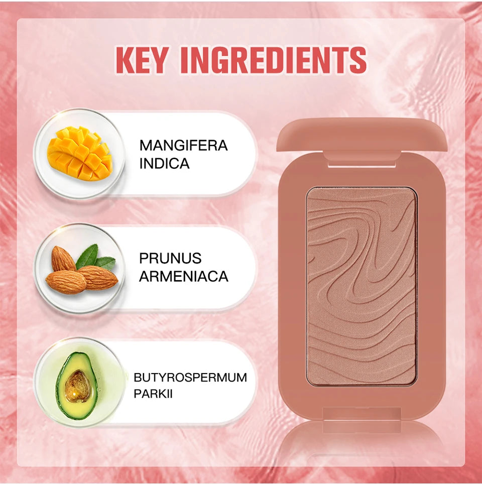Professionelles Puder-Rouge – 12 Stunden Halt, Vegane Formel, Rosa & Creme
