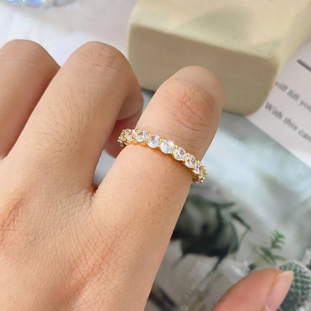 Klassische Baguette-Zirkonia-Verlobungsringe für Damen, luxuriöser, 18 Karat vergoldeter Hochzeitsschmuck
