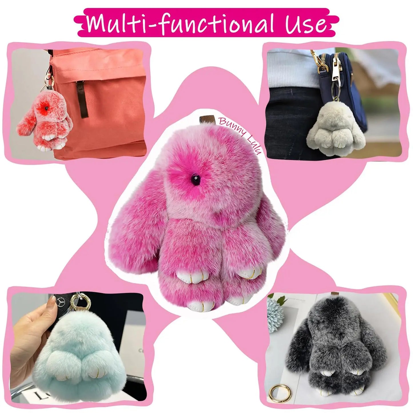 Flauschiger Kunstfell-Schlüsselanhänger – süßer PomPom-Anhänger für Tasche & Schlüssel