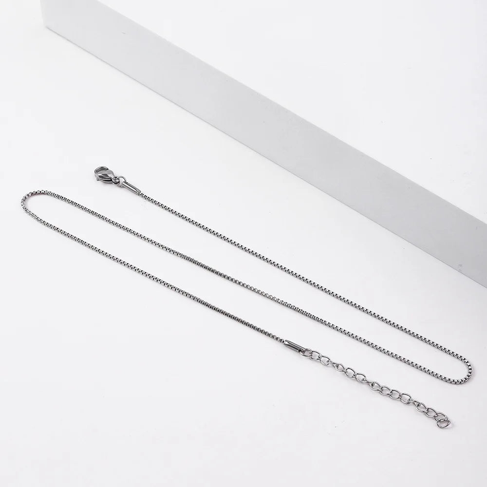 1,2mm Einfache Edelstahl Box Kette Halskette Gold Farbe Titan Stahl Männer Halskette Mode Frauen Schmuck Trend Zubehör