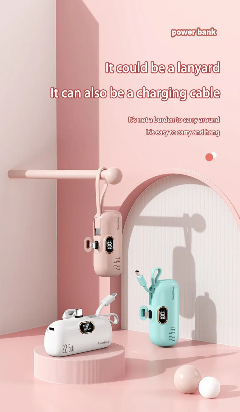 Mini Powerbank 30000 mAh | Tragbarer Externer Akku mit Schnellladefunktion