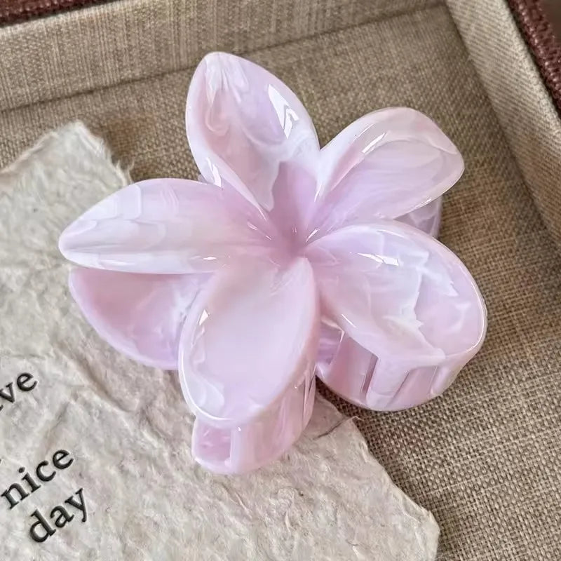 Hawaiianische Blumenkrallenklammern für Frauen, Blumen-Haarklammern mit Marmorader für dünnes Haar, süßer Strand-Haarschmuck