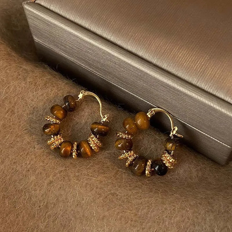 Vintage Tropft Öl U-förmigen Ohrring für Frauen Einfache Creolen Temperament Persönlichkeit Alle-passenden Schmuck Weibliche 2024