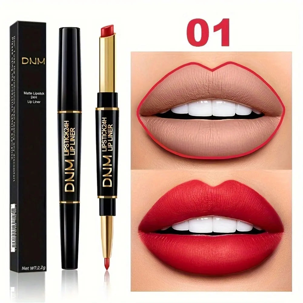 Doppelseitiger Lippenstift & Lipliner – hochpigmentiert, wasserfest, langanhaltend