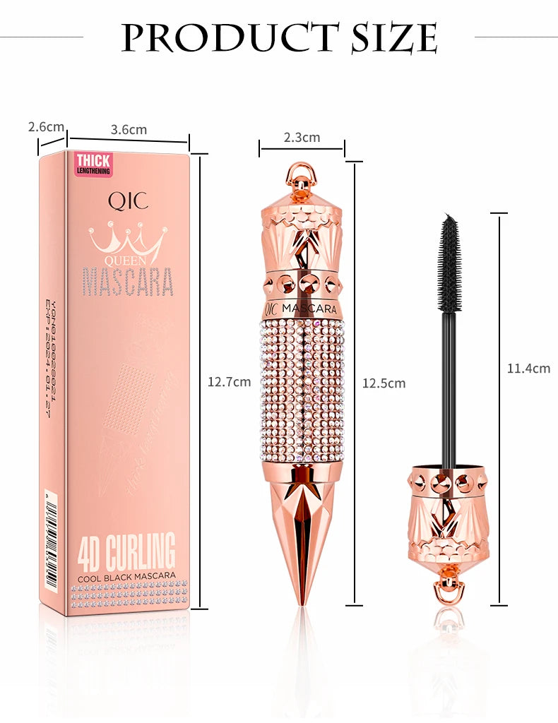 Mascara wasserdicht wisch fest längliche Wimpern Make-up-Tool, natürliche dicke Locken, Strass dekorative Schale