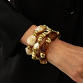 Salircon Y2K 3 Teile/satz Böhmischen Acryl Harz CCB Perlen Armband Frauen Vintage Barock Stil Spleißen Armreif Täglichen Charme Schmuck