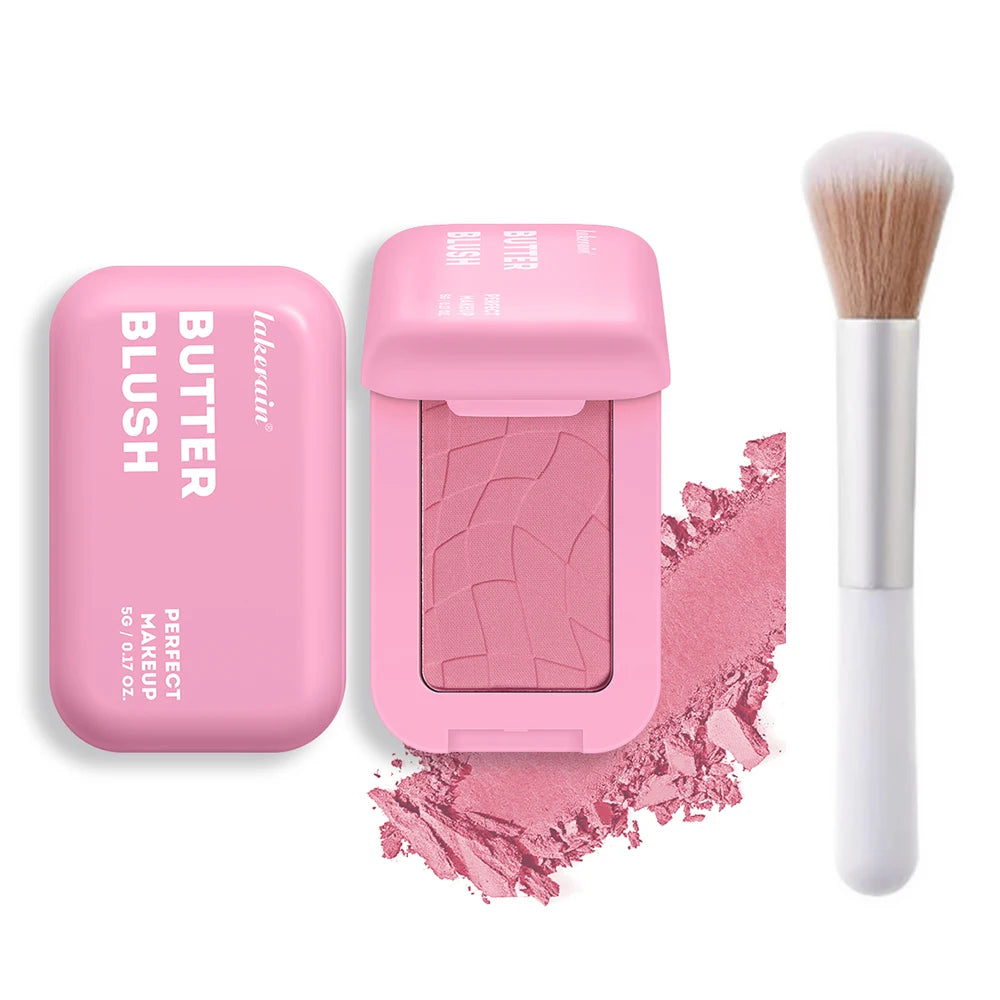 Professionelles Puder-Rouge – 12 Stunden Halt, Vegane Formel, Rosa & Creme